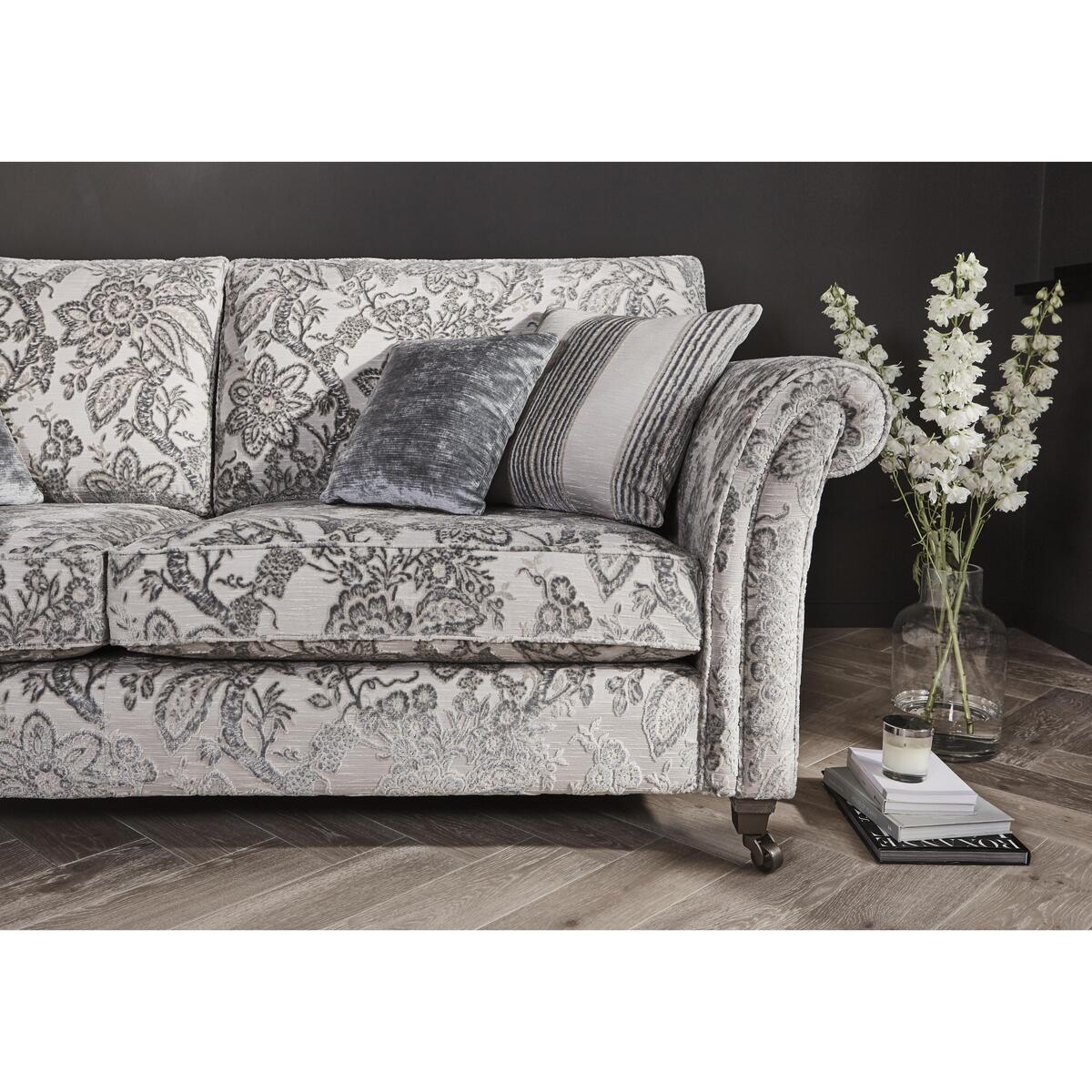 Ayda 4 Seater Classic Back Fabric Sofa - Grey – image 3