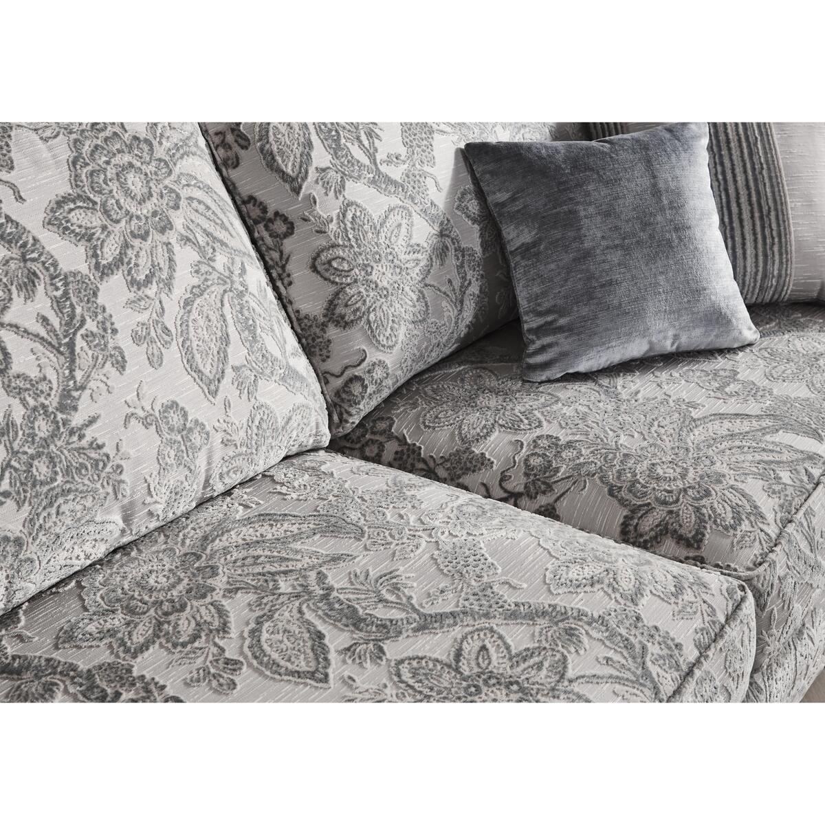 Ayda 4 Seater Classic Back Fabric Sofa - Grey – image 4
