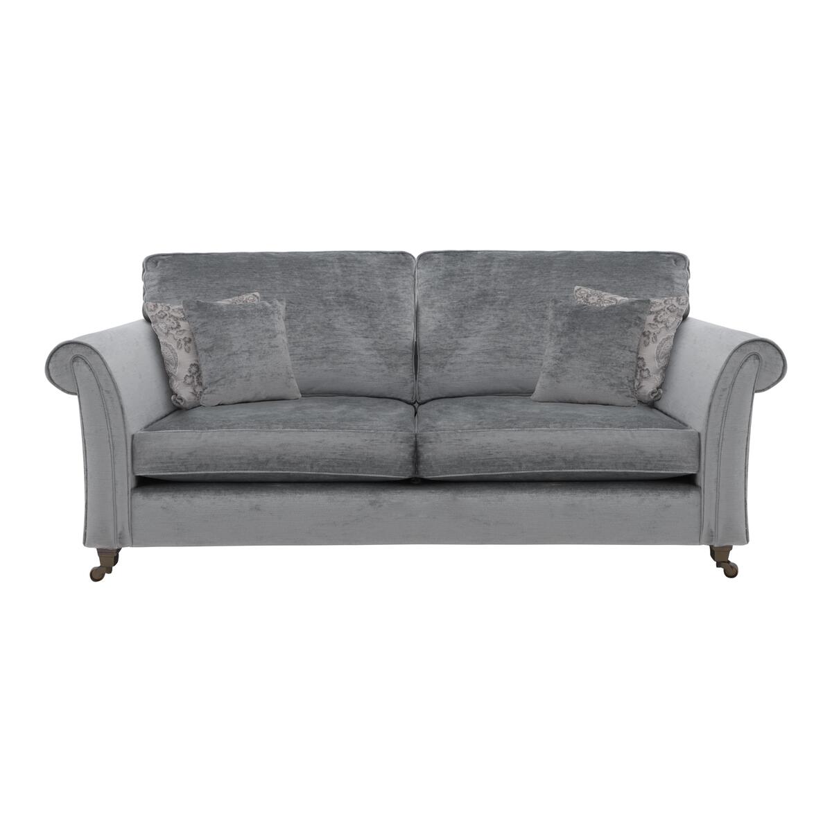 Ayda 4 Seater Classic Back Fabric Sofa - Grey – image 1