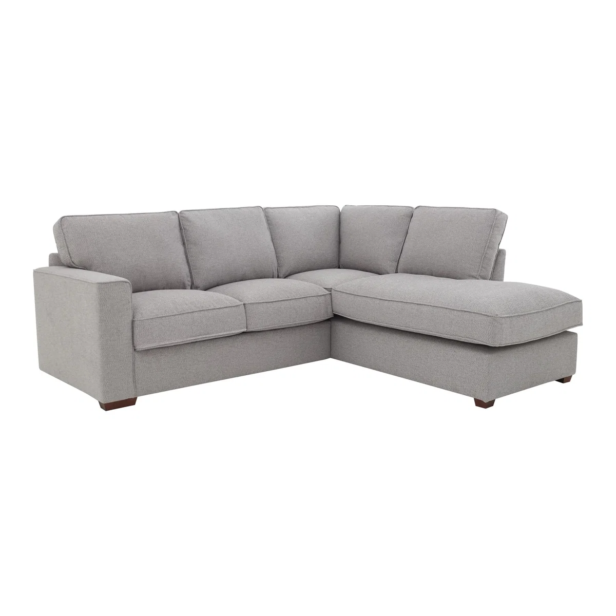 Comfi Fabric Classic Back Corner Sofa with Chaise End Sofa Bed - Grey - By Furniture Village – image 1