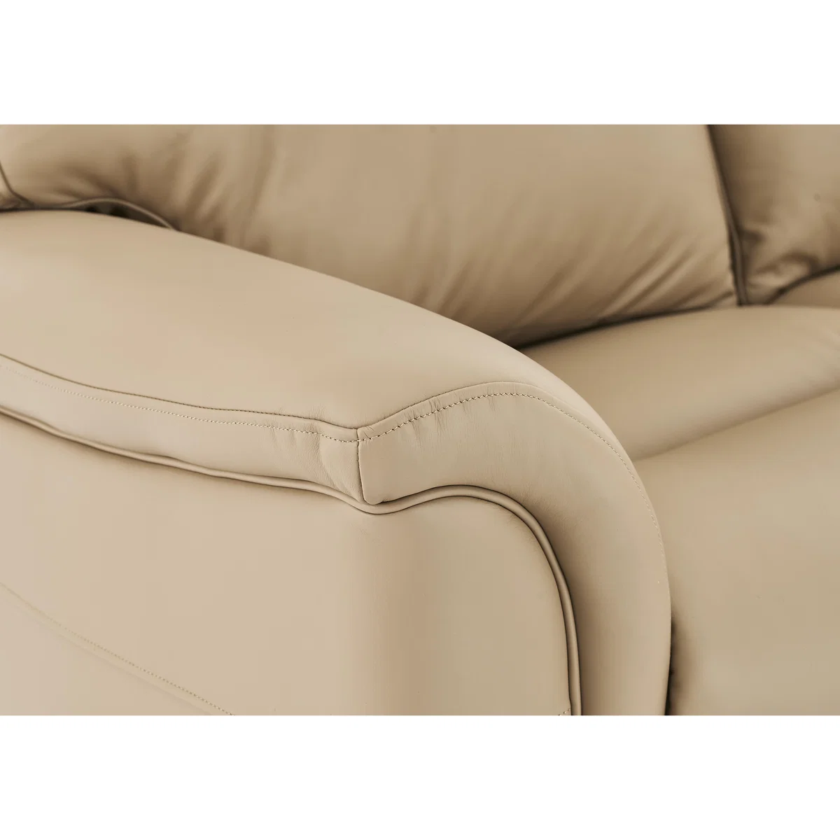 Parker Knoll - Hudson 3 Seater Leather Manual Recliner Sofa - Beige – image 4
