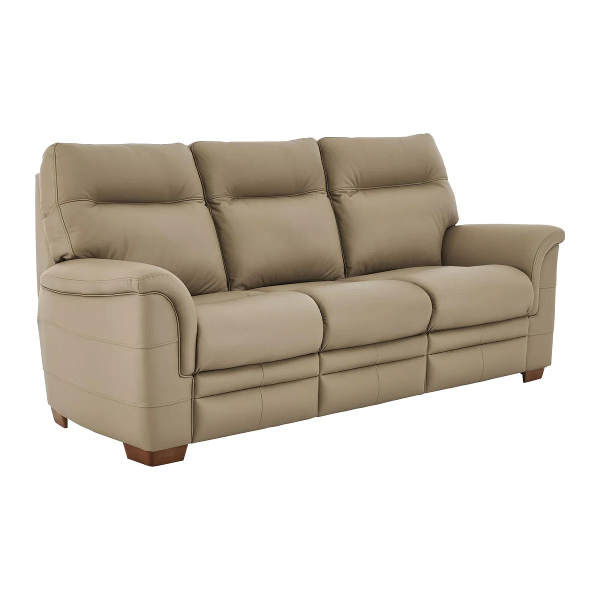 Parker Knoll - Hudson 3 Seater Leather Manual Recliner Sofa - Beige – image 1