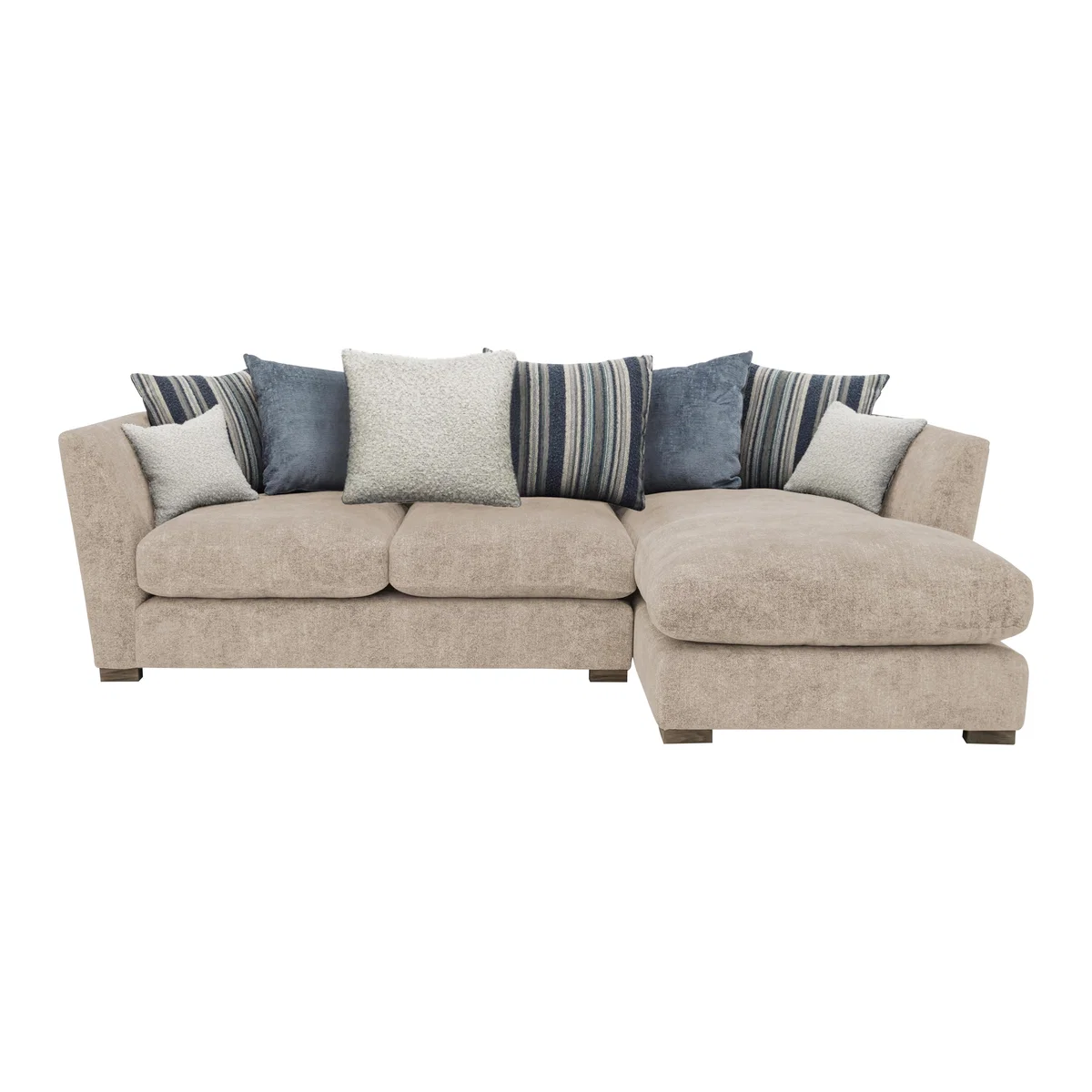 Nautical Small 3 Seater Scatter Back Chaise Sofa