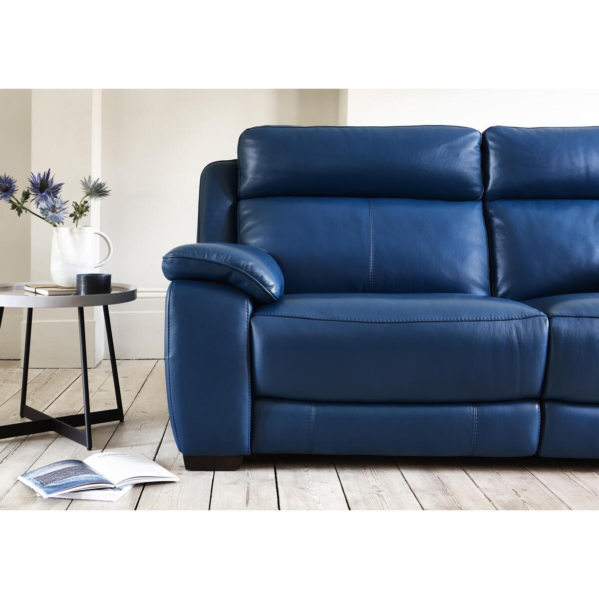 Starlight Express 2 Seater Leather Recliner Sofa with Power Headrests - Blue- World of Leather – image 3