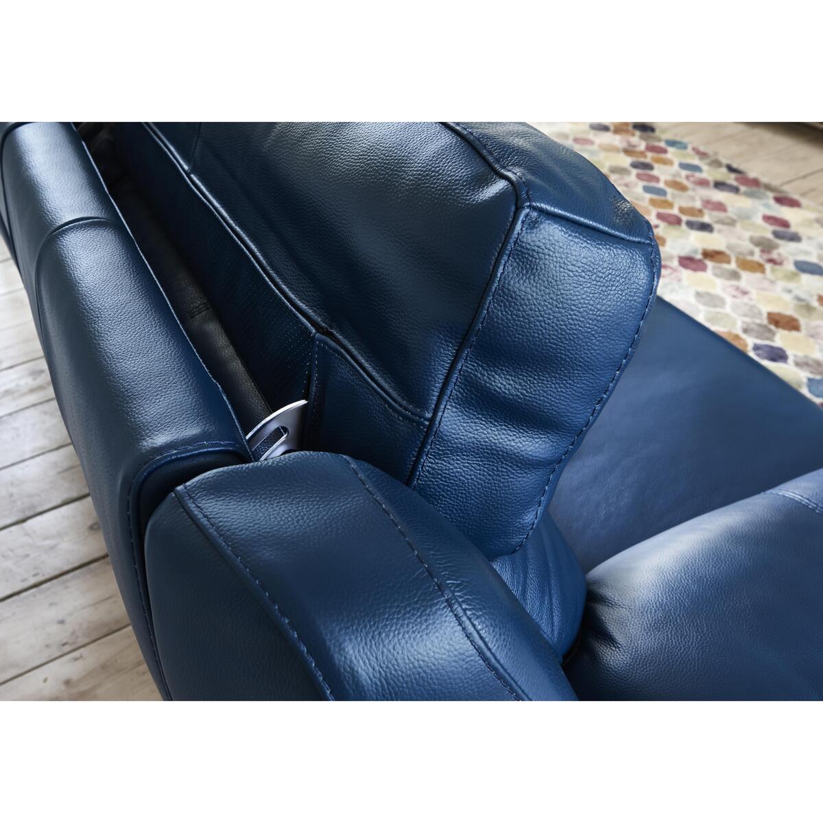 Starlight Express 2 Seater Leather Recliner Sofa with Power Headrests - Blue- World of Leather – image 4