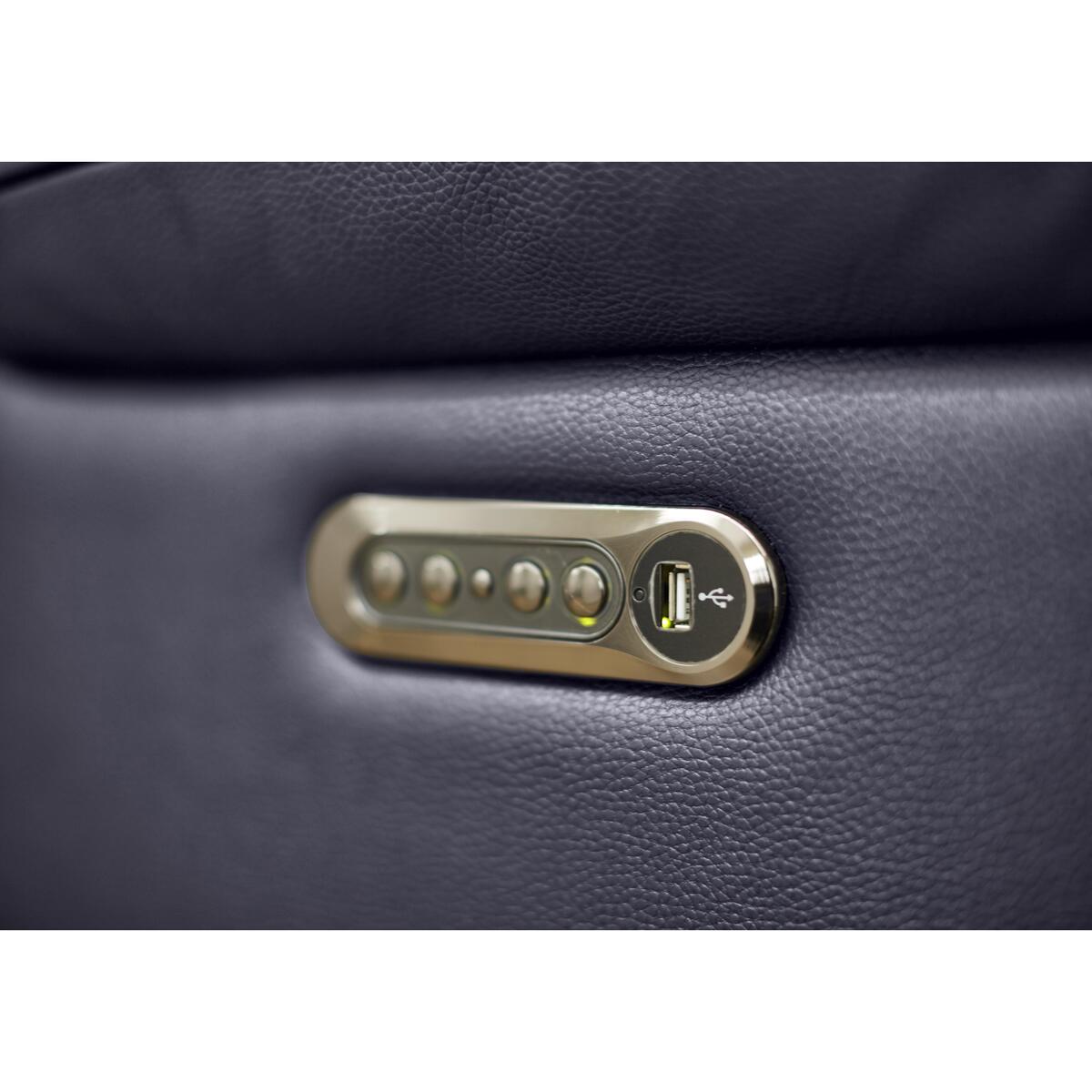 Starlight Express 2 Seater Leather Recliner Sofa with Power Headrests - Blue- World of Leather – image 8