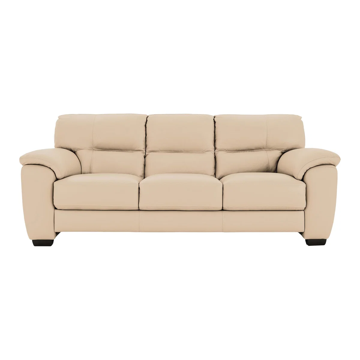 World of Leather - Shades 3 Seater 3 Cushion Leather Sofa - Beige – image 1