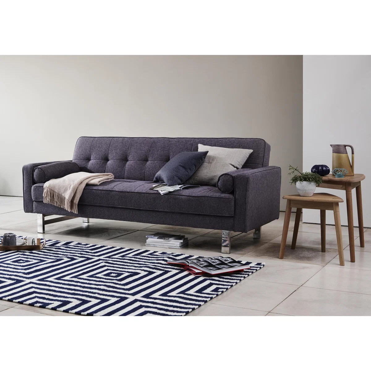 Newman Fabric Sofa Bed - Grey - By Furniture Village – image 4