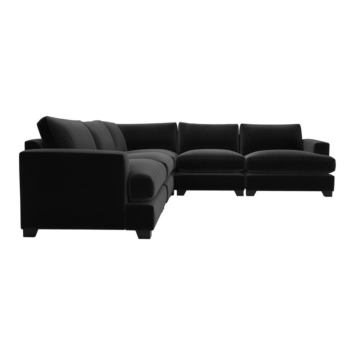 The Lounge Co. - Lorrie Large Fabric Corner Sofa - Black – image 1