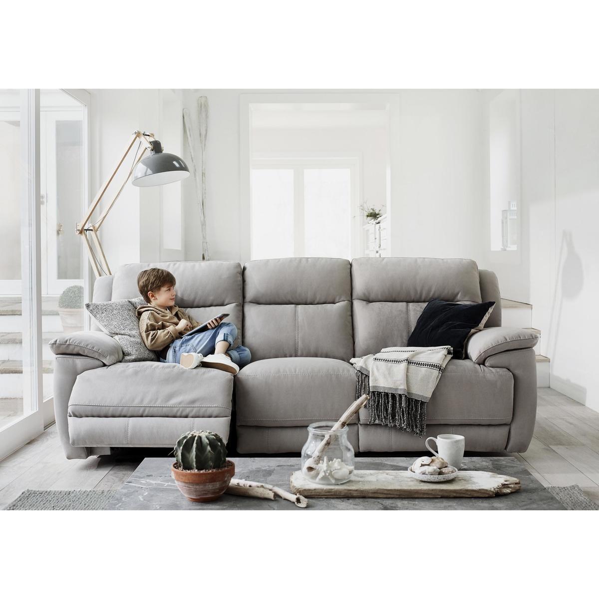 Touch 2 Seater Fabric Manual Recliner Sofa - Grey - By Furniture Village – image 3
