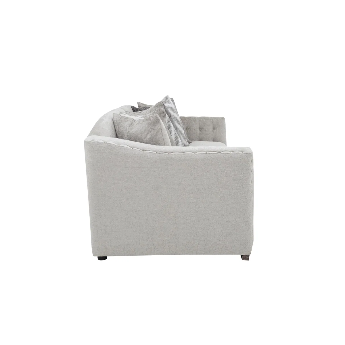 Devine 4 Seater Pillow Back Fabric Split Back Sofa - Beige - By Furniture Village – image 5