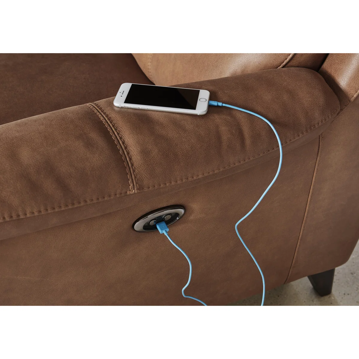 World of Leather - Canyon 2 Seater Leather Power Recliner Sofa - Brown – image 4