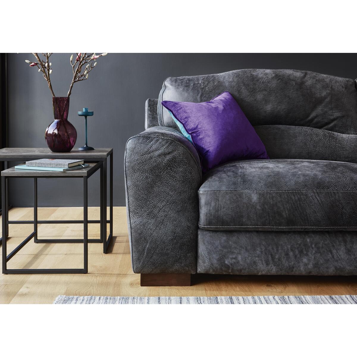 Castella 3 Seater Leather Sofa - Grey – image 4