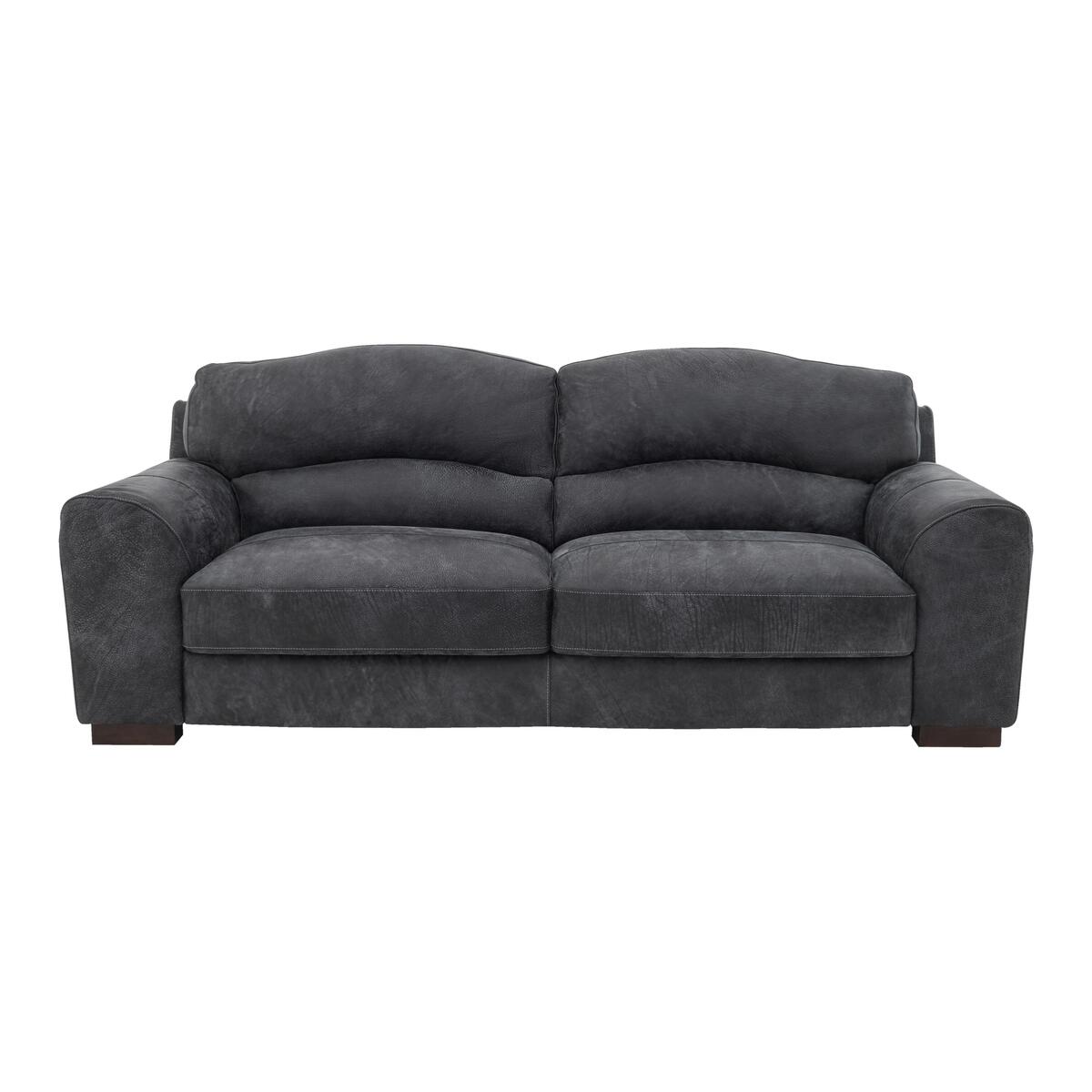 Castella 3 Seater Leather Sofa - Grey – image 1