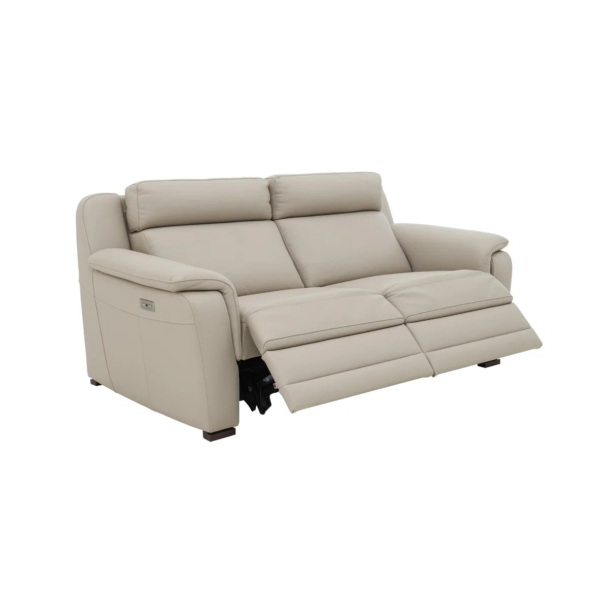 Nicoletti - Matera 3 Seater Leather Power Recliner Sofa with Pad Arms - Brown – image 8