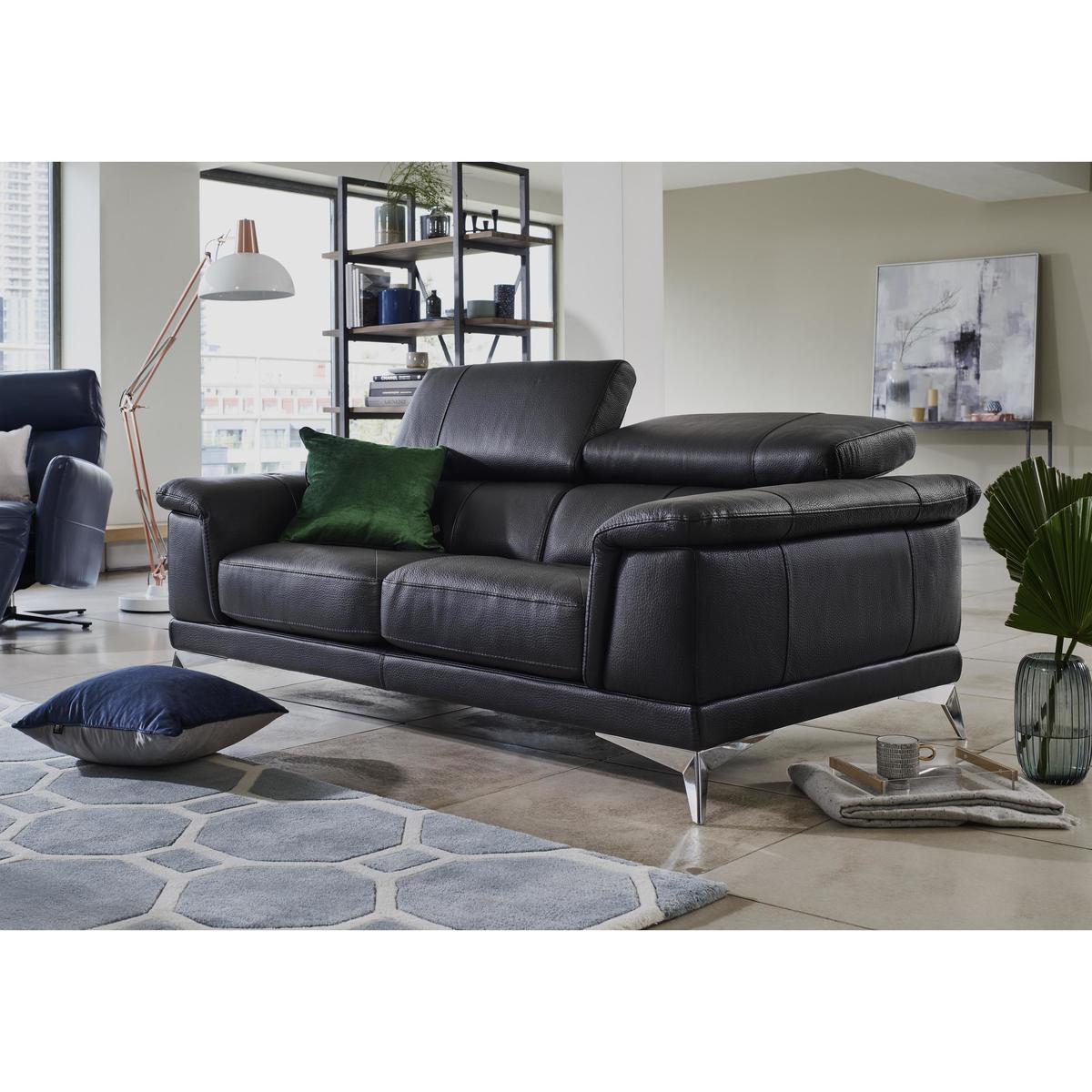 Corium Echo 3 Seater Classic Back Leather Sofa - Beige - By Furniture Village – image 2