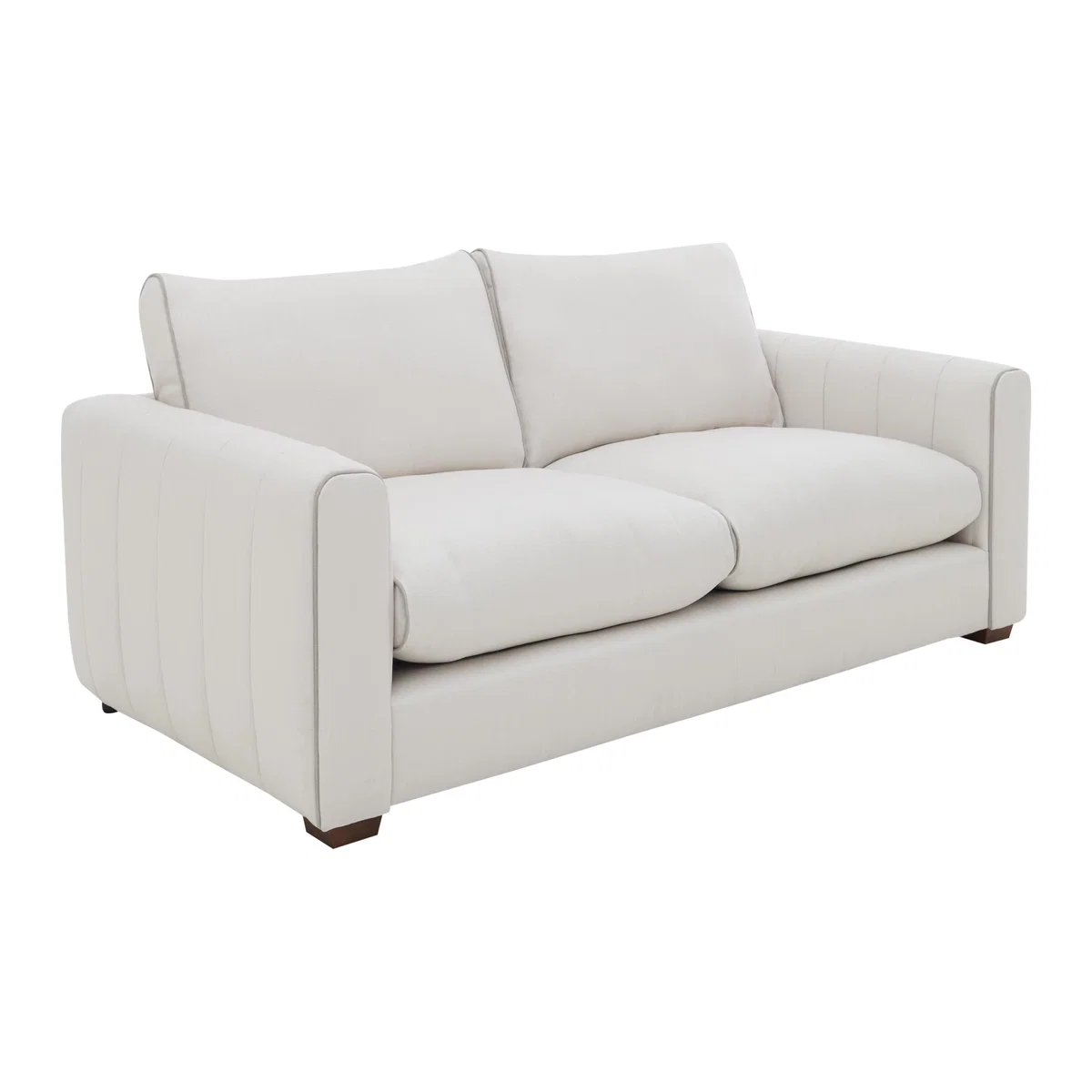 Kamille 2 Seater Fabric Classic Back Sofa - White - By Furniture Village – image 1