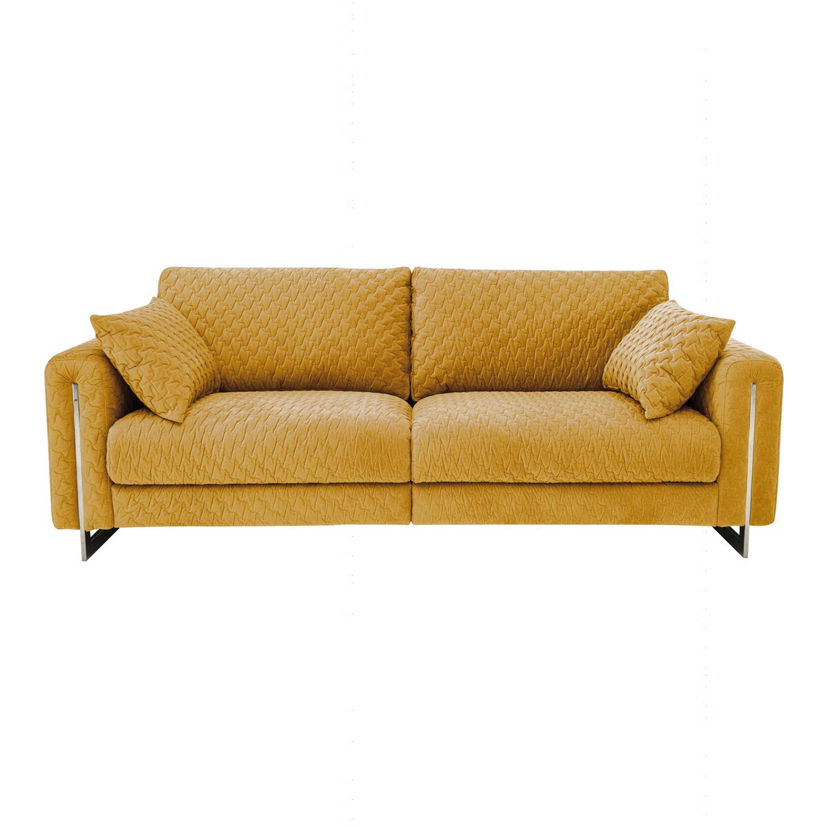 Sofisticat 3 Seater Classic Back Fabric Sofa - Yellow – image 1