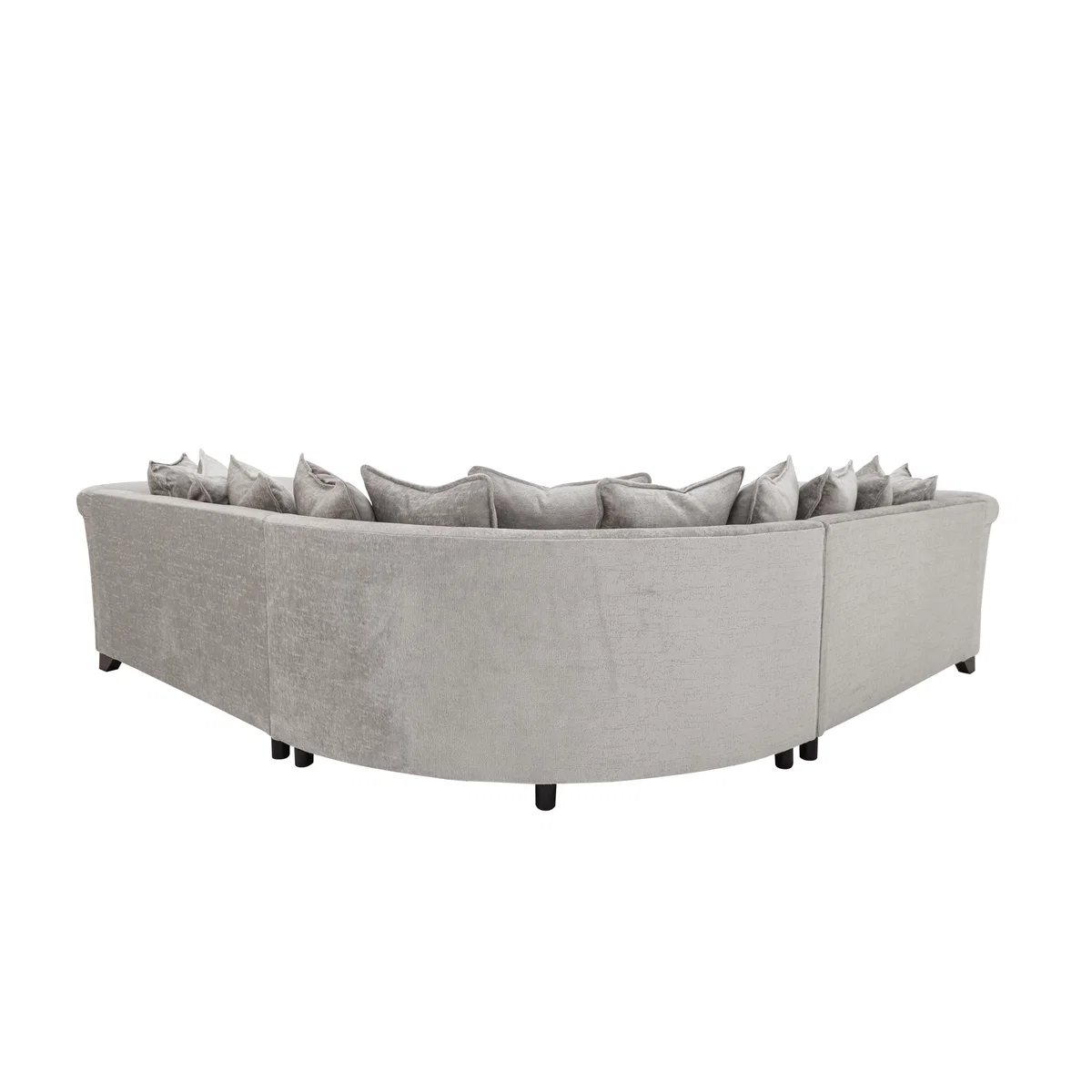 Holly Large Pillow Back Fabric Corner Sofa with Studs - Grey – image 8