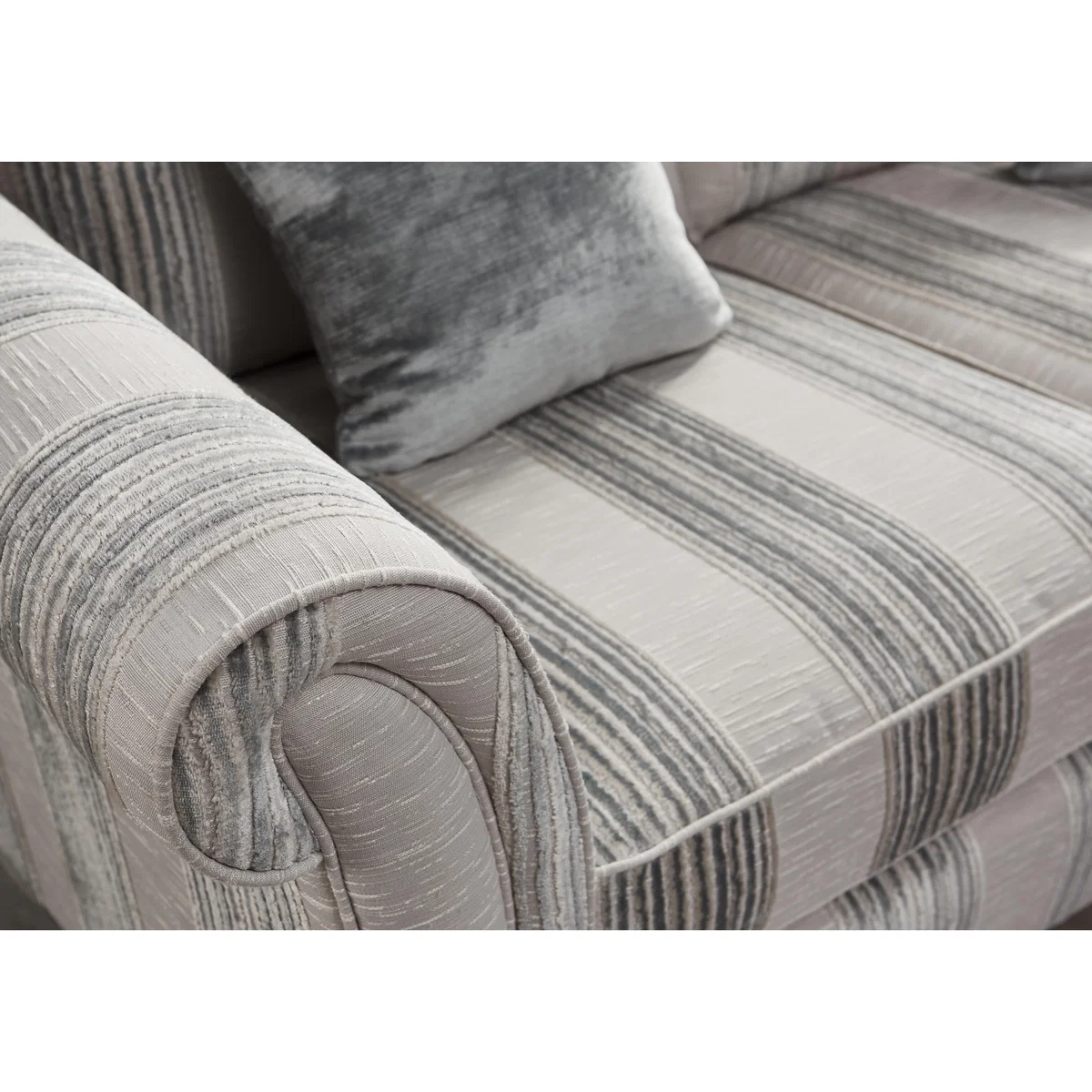 Ayda 3 Seater Classic Back Fabric Sofa - Grey – image 3