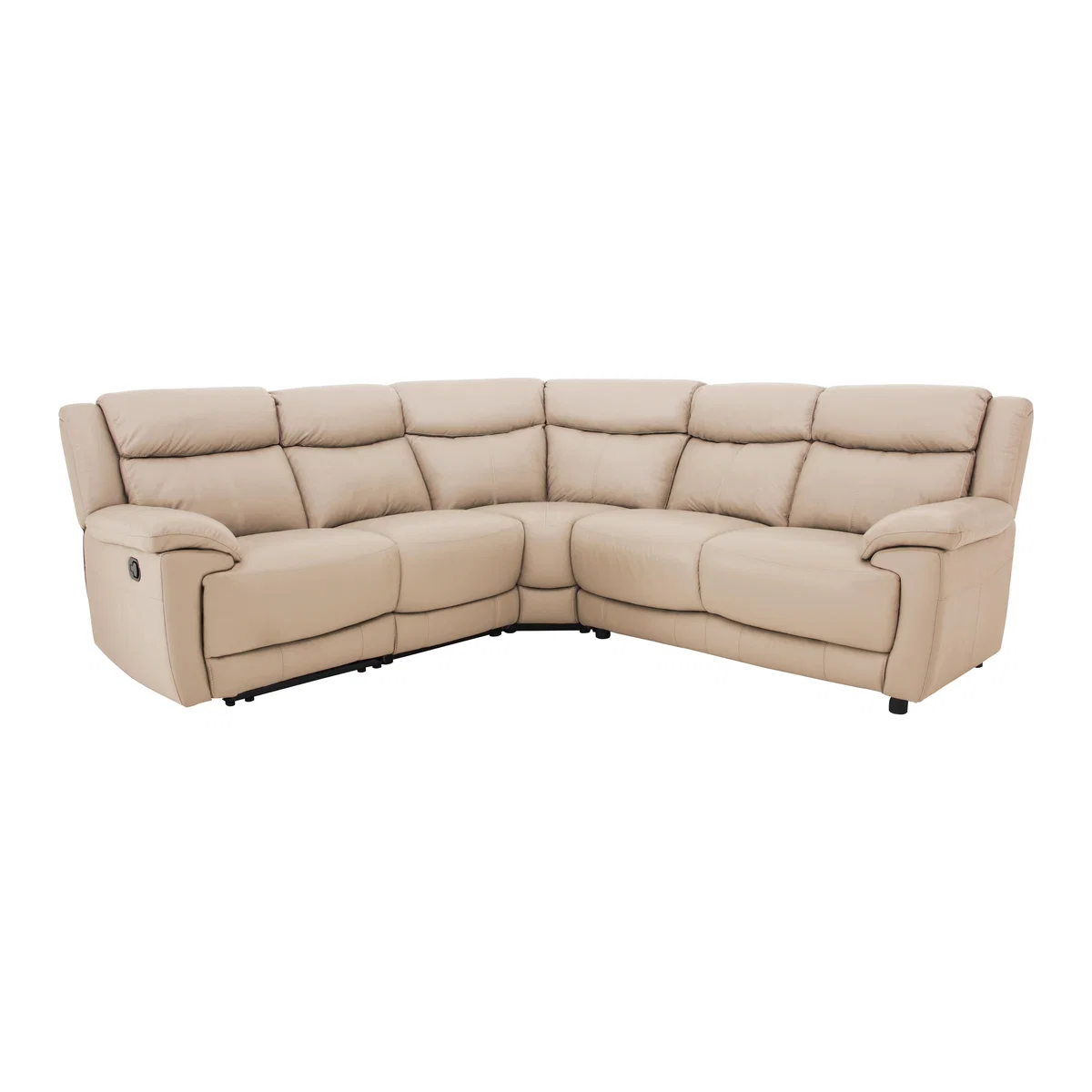 World of Leather - Touch Leather Corner Sofa - Beige – image 1