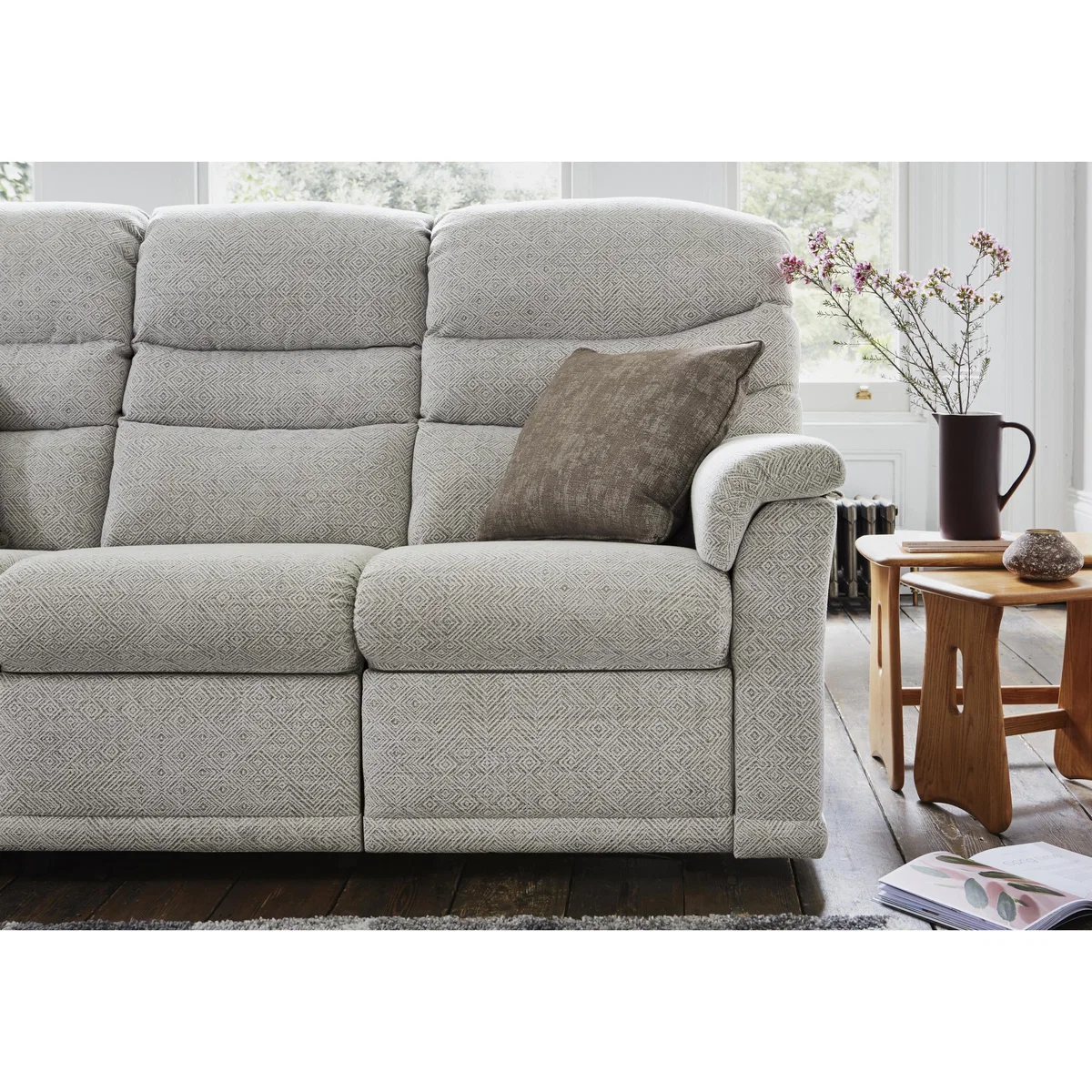 G Plan - Malvern 3 Seater Fabric Manual Recliner Sofa - Grey – image 4