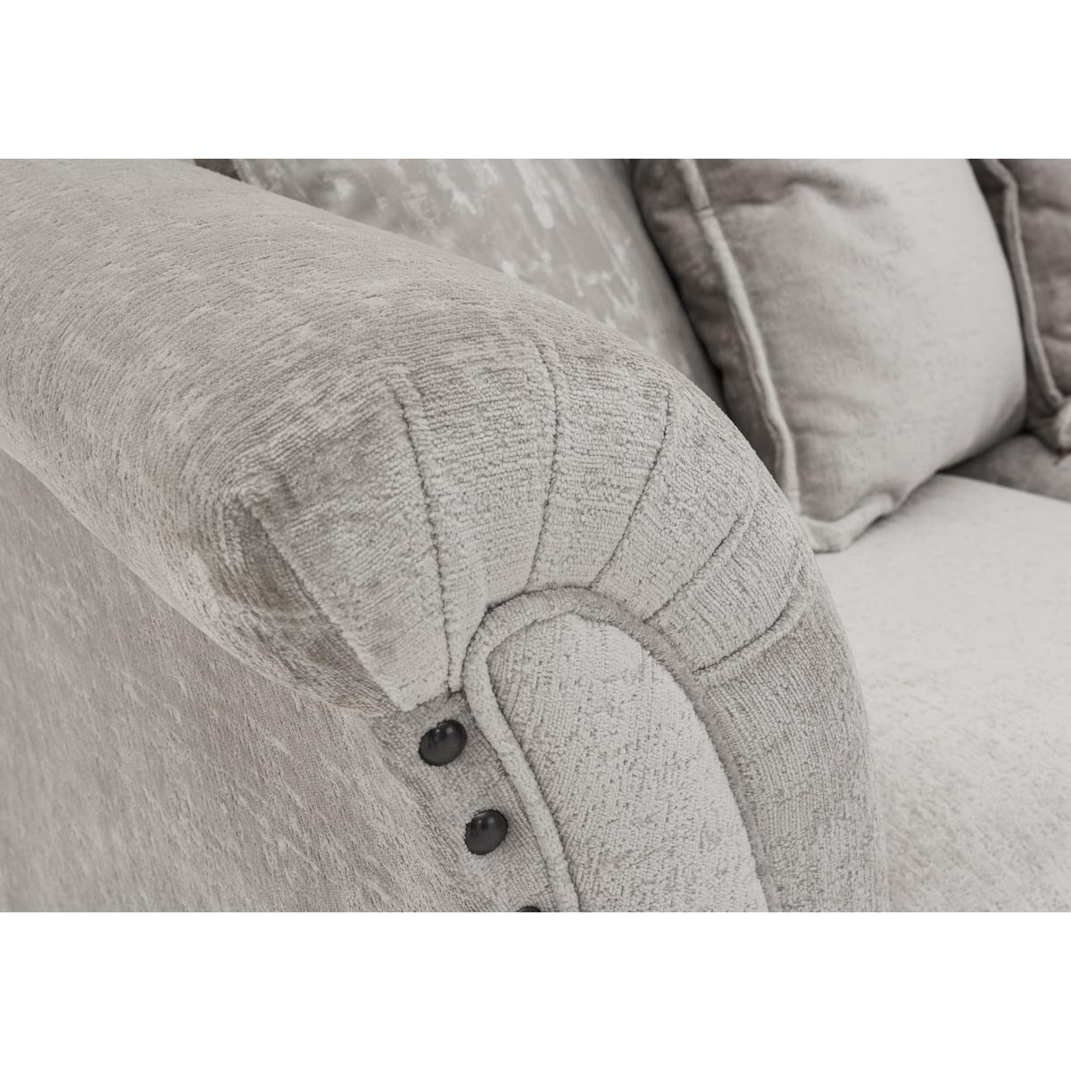 Holly Large Classic Back Fabric Corner Sofa with studs - Cream - By Furniture Village – image 2