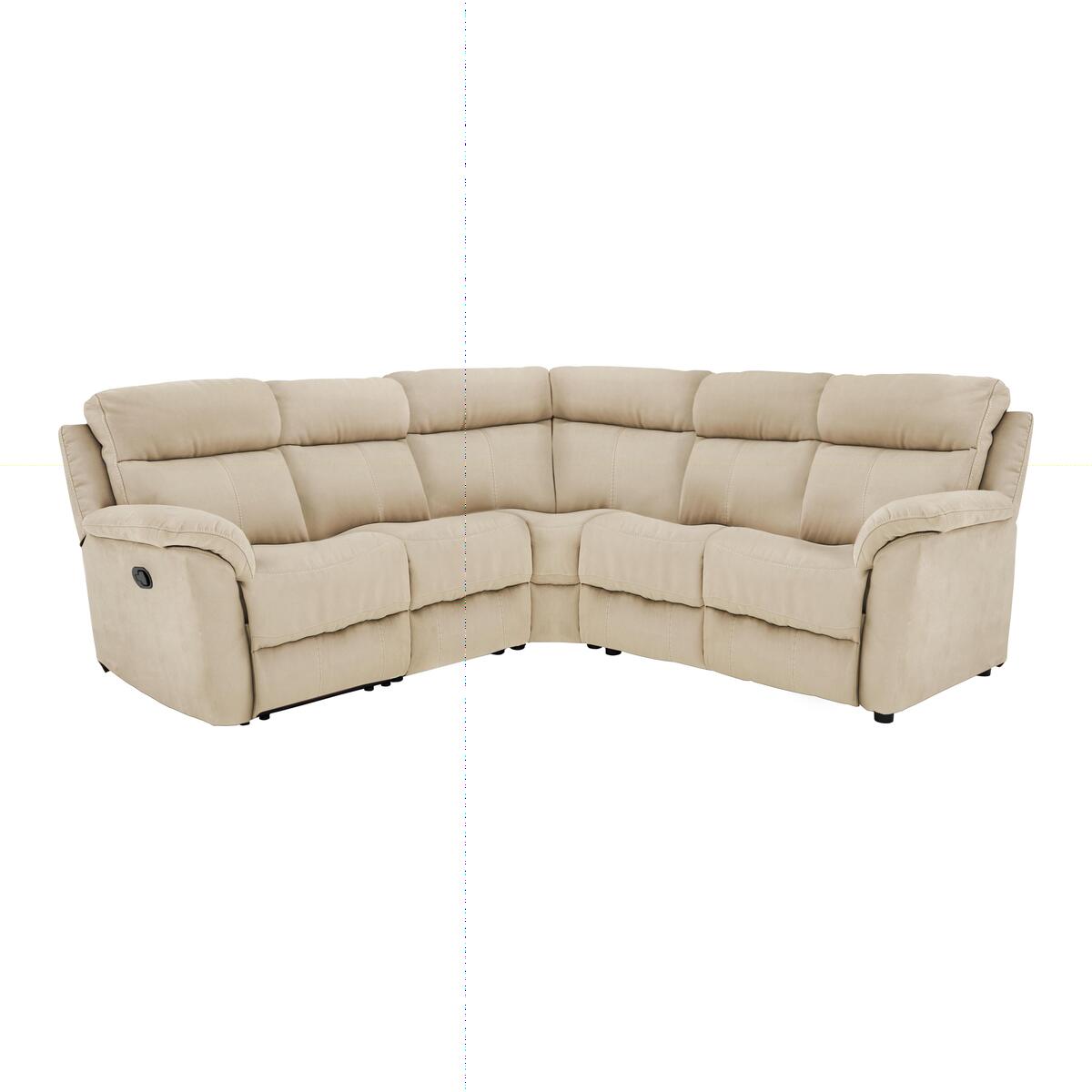 Relax Station Revive Fabric Manual Recliner Corner Sofa - Beige