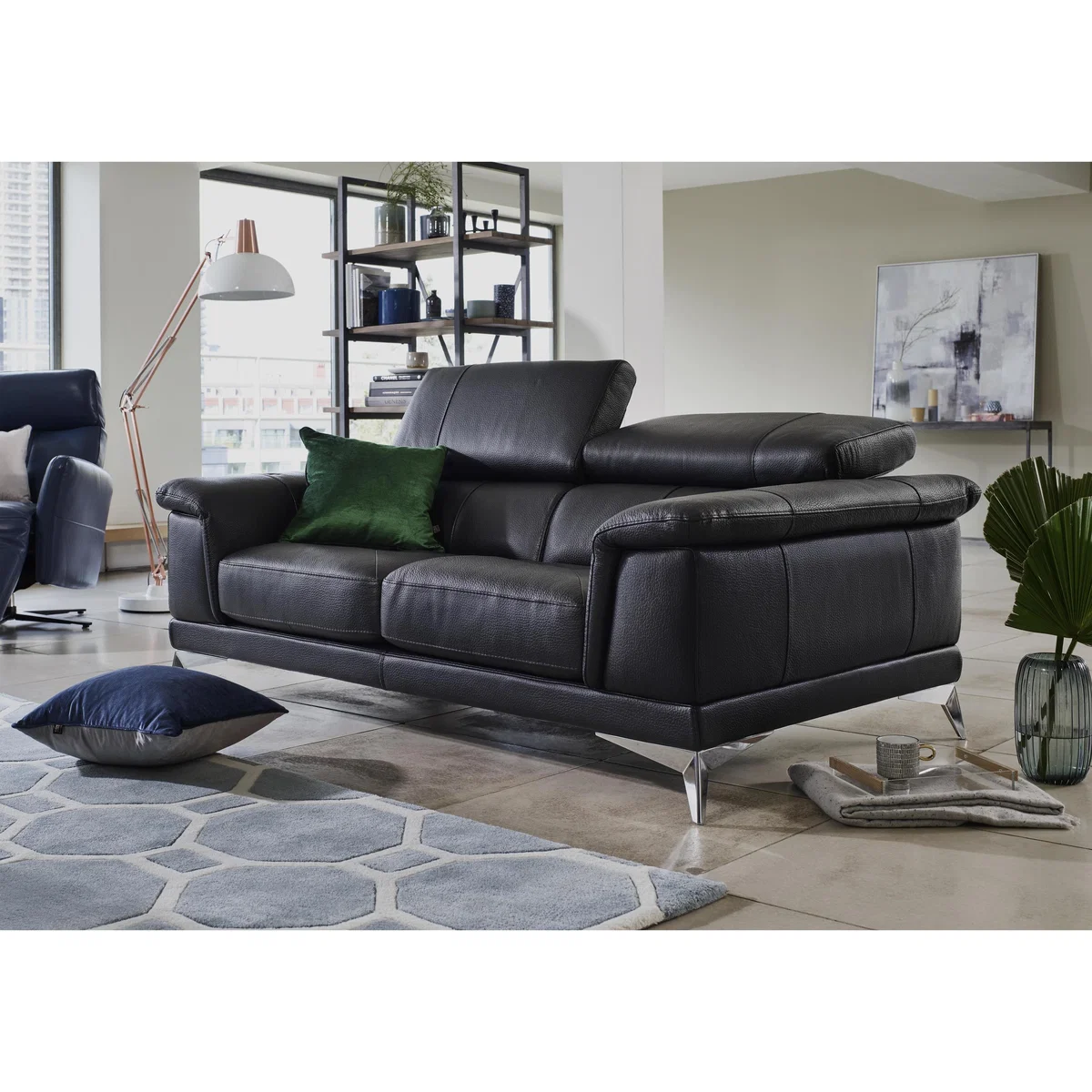 Corium Echo 2 Seater Classic Back Leather Sofa - Beige - By Furniture Village – image 2