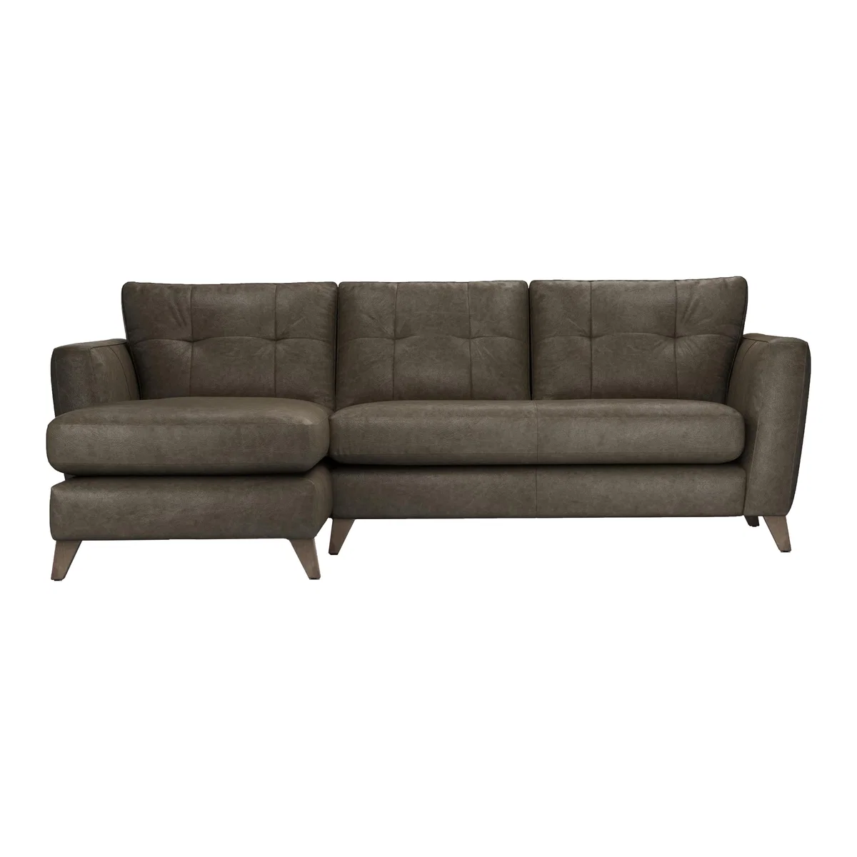 The Lounge Co. - Hermione Leather Corner Sofa with Chaise End - Mink