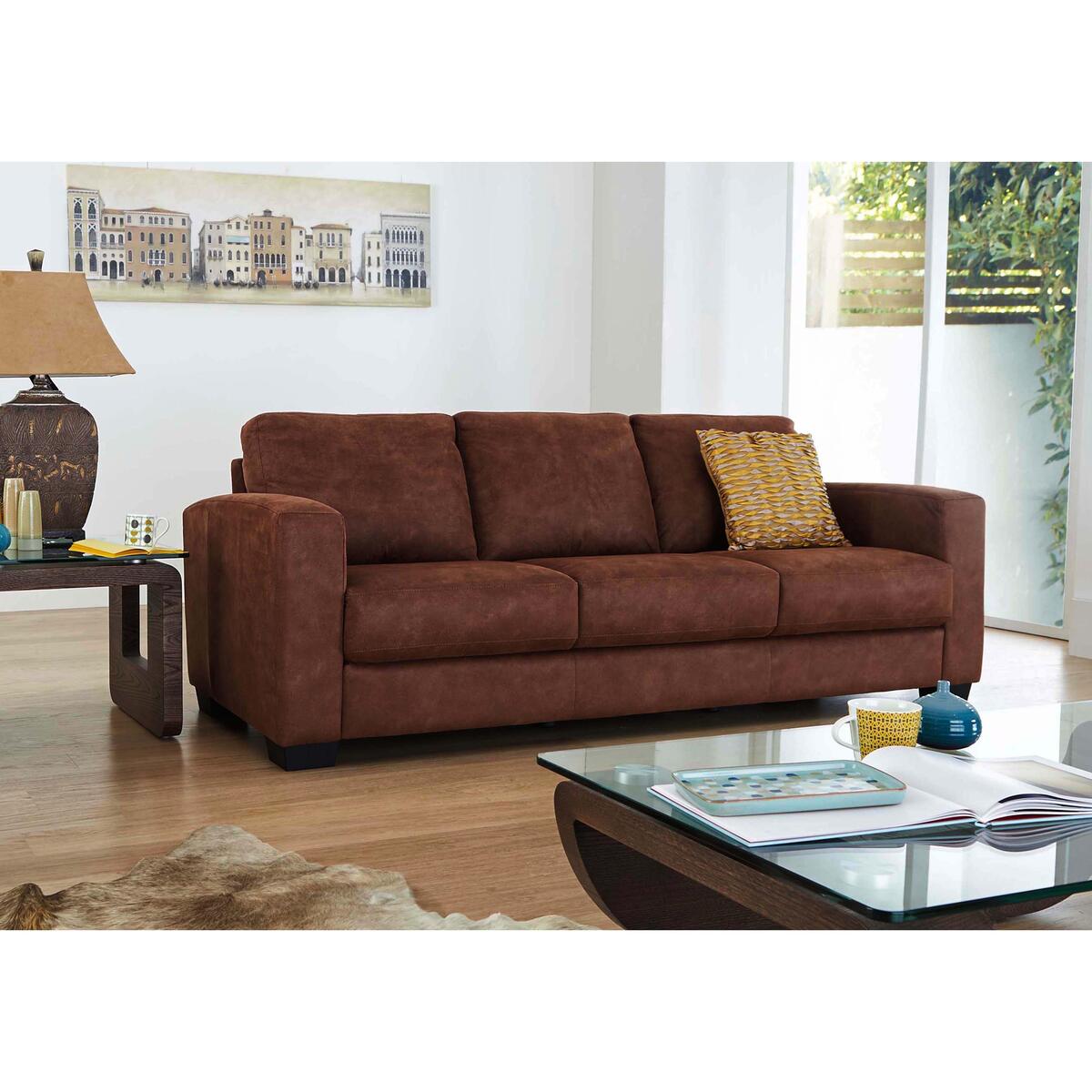 Dante 2 Seater Fabric Sofa - Brown – image 2