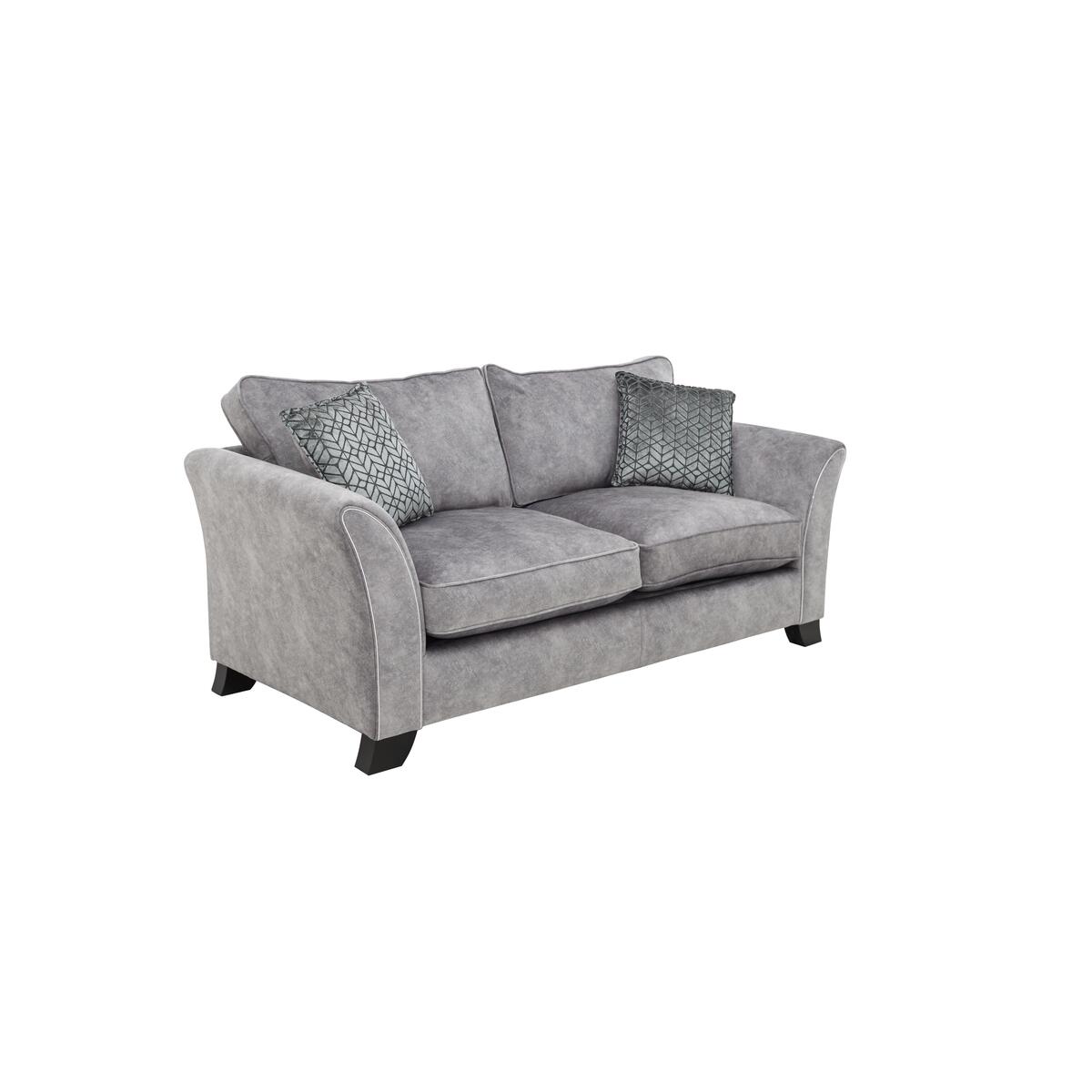 Amora 3 Seater Fabric Classic Back Sofa - Silver – image 5