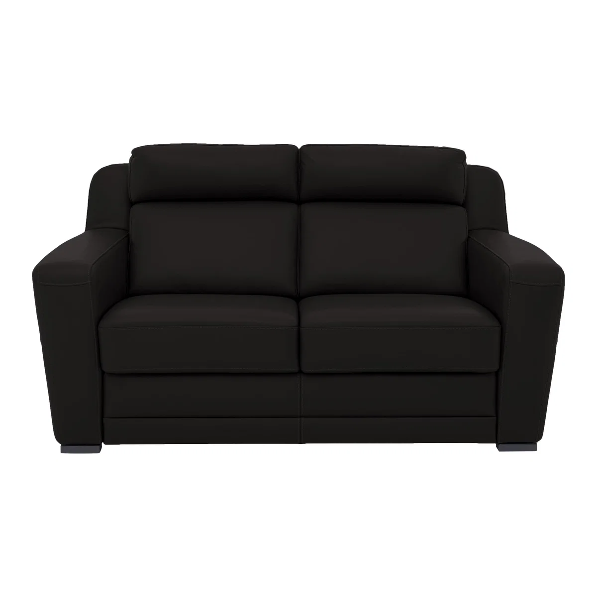 Nicoletti - Matera 2.5 Seater Leather Static Sofa with Box Arms - Black – image 1