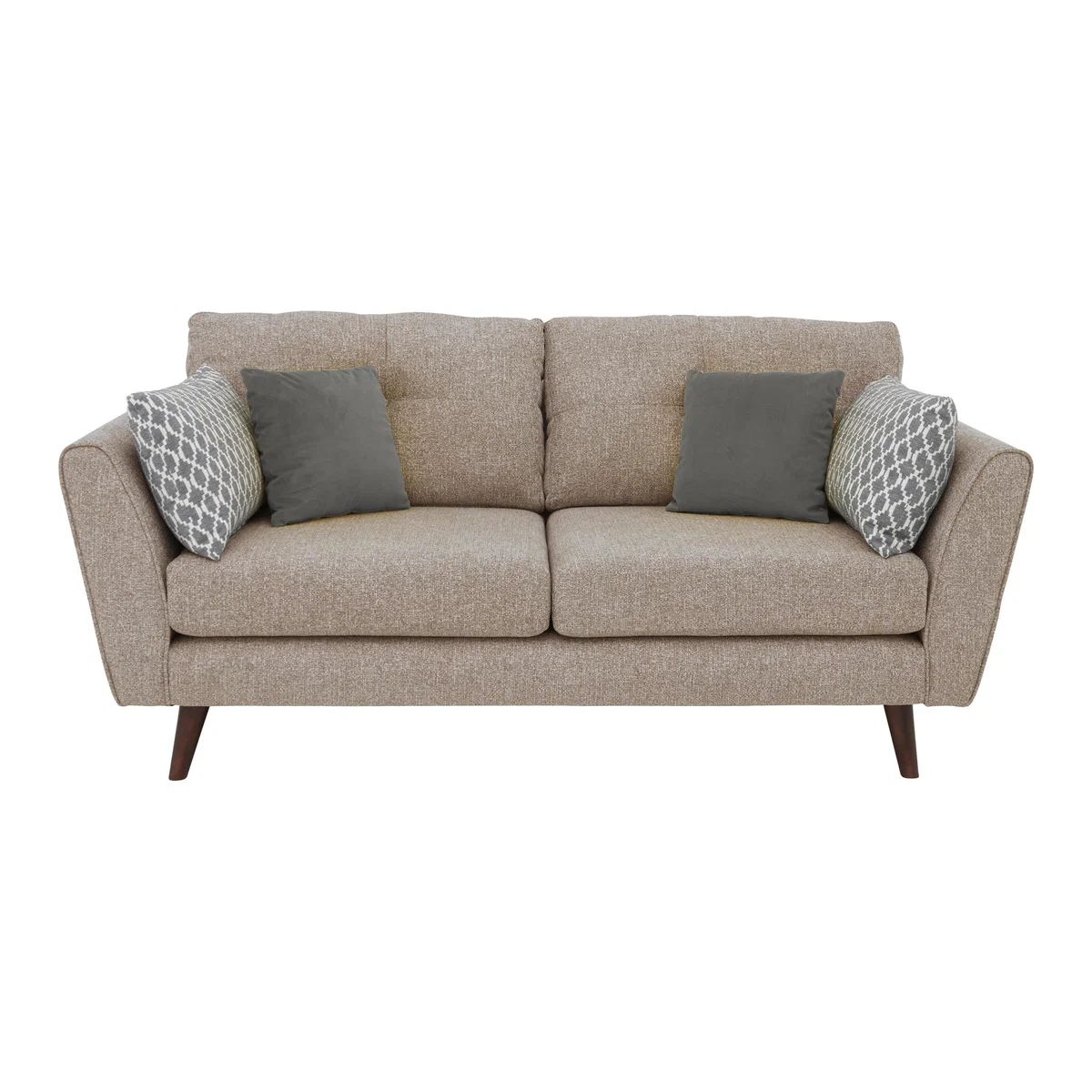 Connection 3 Seater Classic Back Fabric Sofa - Beige - By Furniture Village – image 1