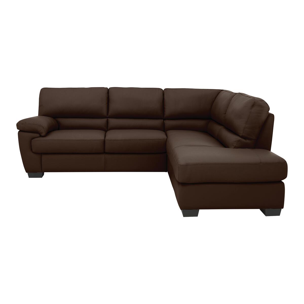 Lazio Leather Corner Sofa - Brown