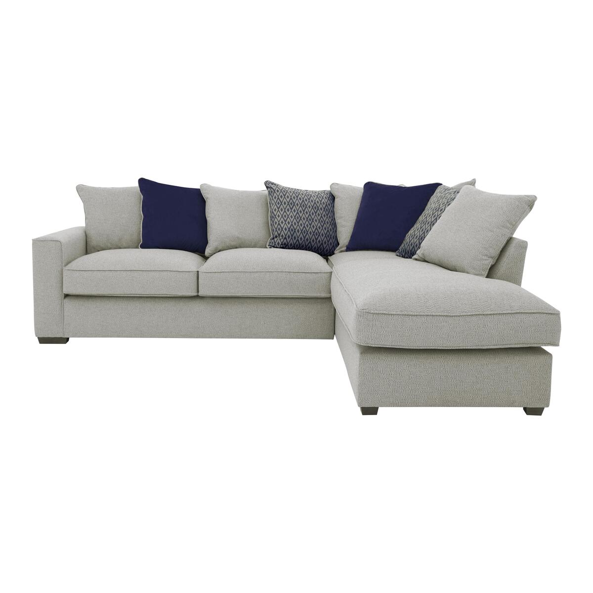 Comfi Fabric Pillow Back Corner Sofa with Chaise End - Grey