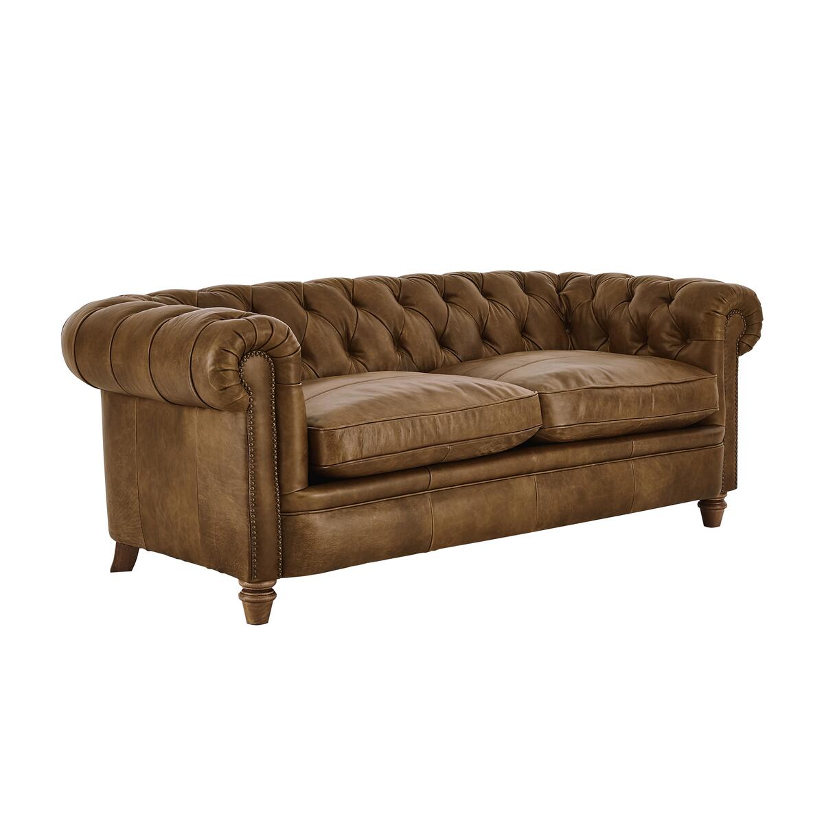Alexander and James - New England Newport 3 Seater Leather Sofa - Brown – image 3