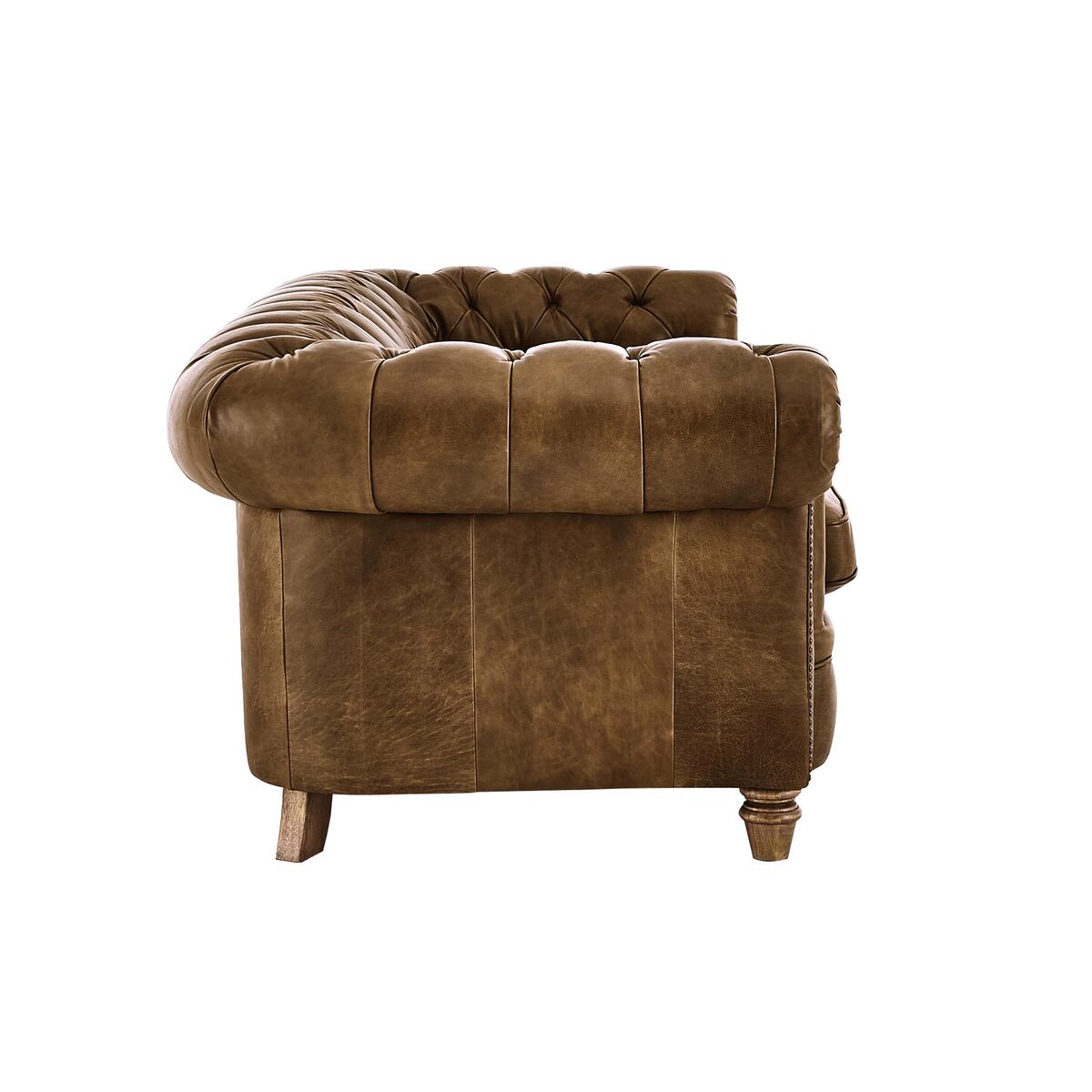 Alexander and James - New England Newport 3 Seater Leather Sofa - Brown – image 4