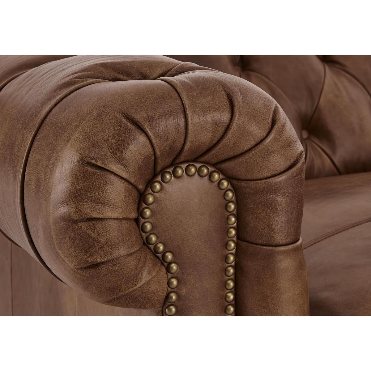 Alexander and James - New England Newport 3 Seater Leather Sofa - Brown – image 6