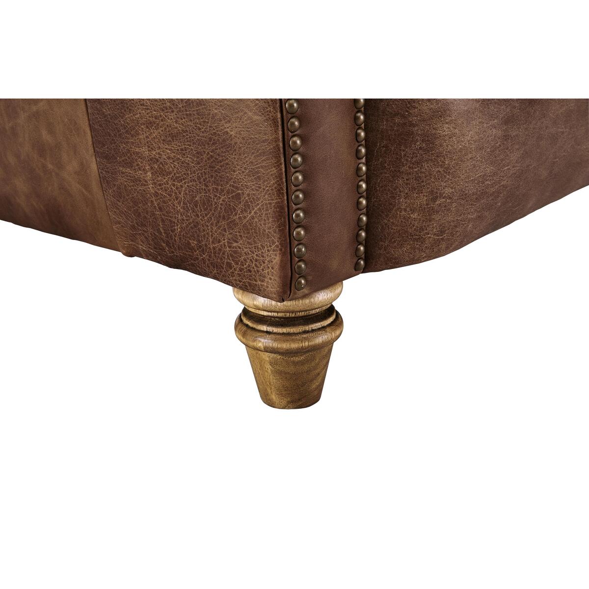 Alexander and James - New England Newport 3 Seater Leather Sofa - Brown – image 8