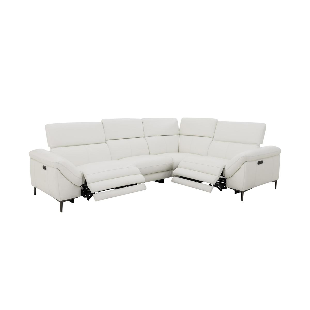 World of Leather - Galaxy Power Corner Sofa with Power Headrests - Black – image 6