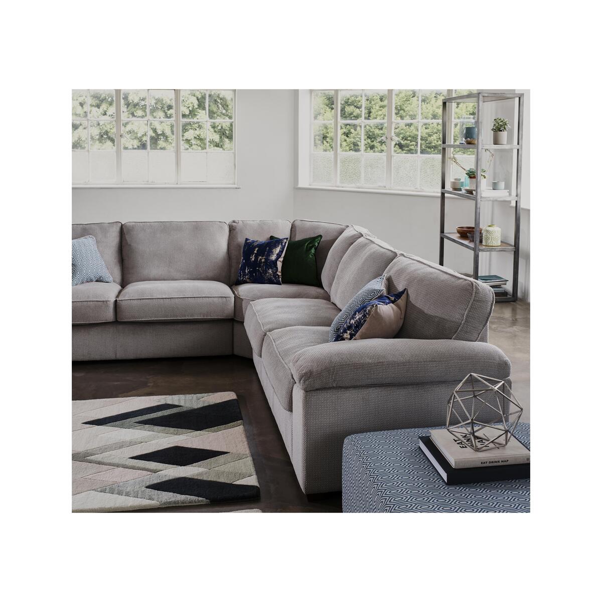 Home Large Fabric Corner Sofa - Blue – image 3
