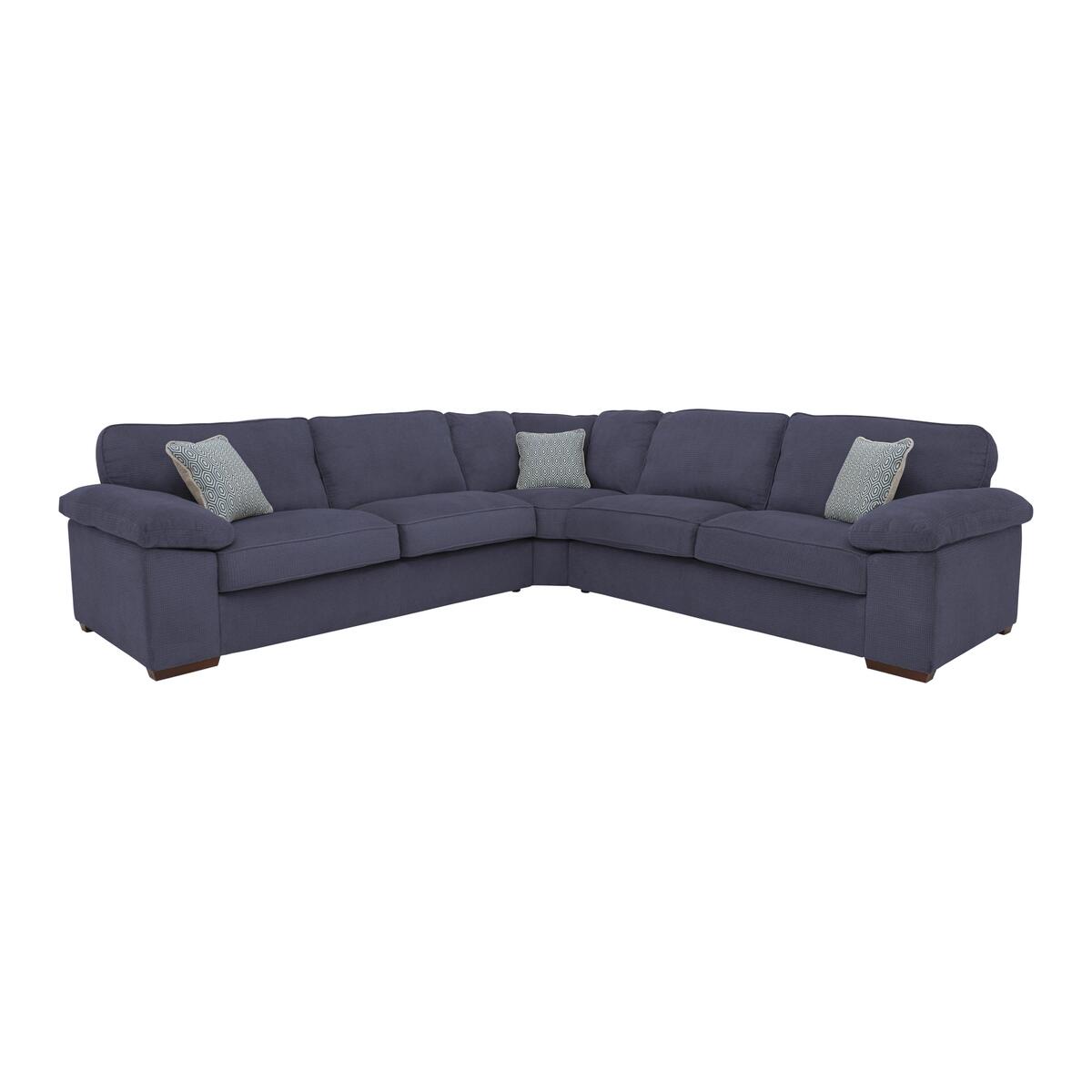 Home Large Fabric Corner Sofa - Blue – image 1