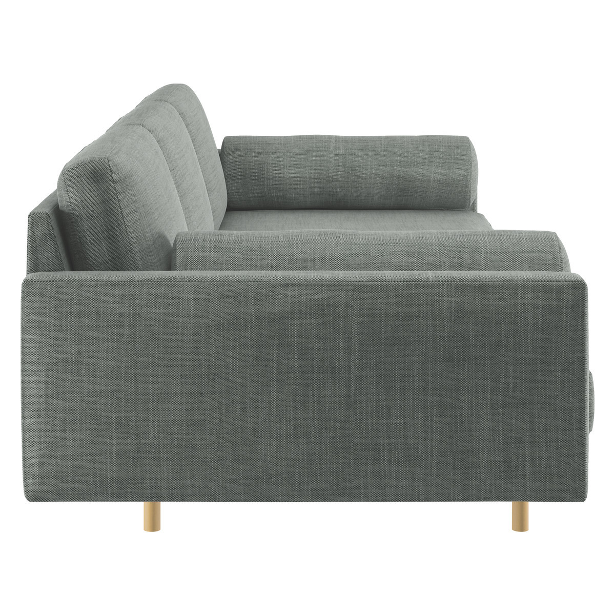 Spencer Grey Italian Woven FaBric 4 Seater Sofa, Oak Legs, Grey – image 4