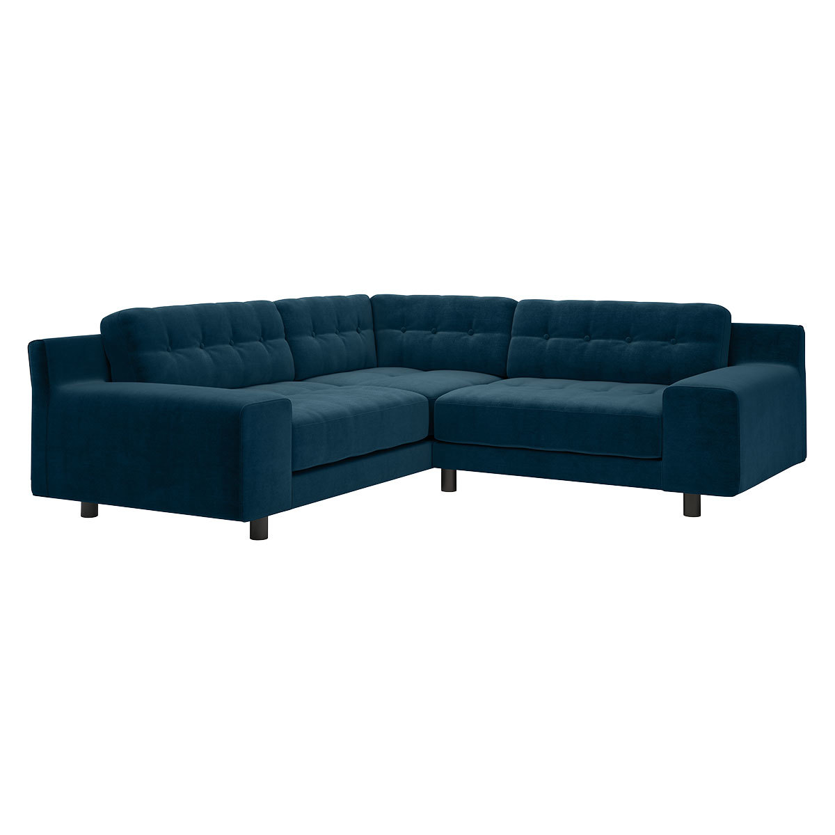 Hendricks 3 Seat Ink Blue Left Hand Corner Sofa, Blue – image 2