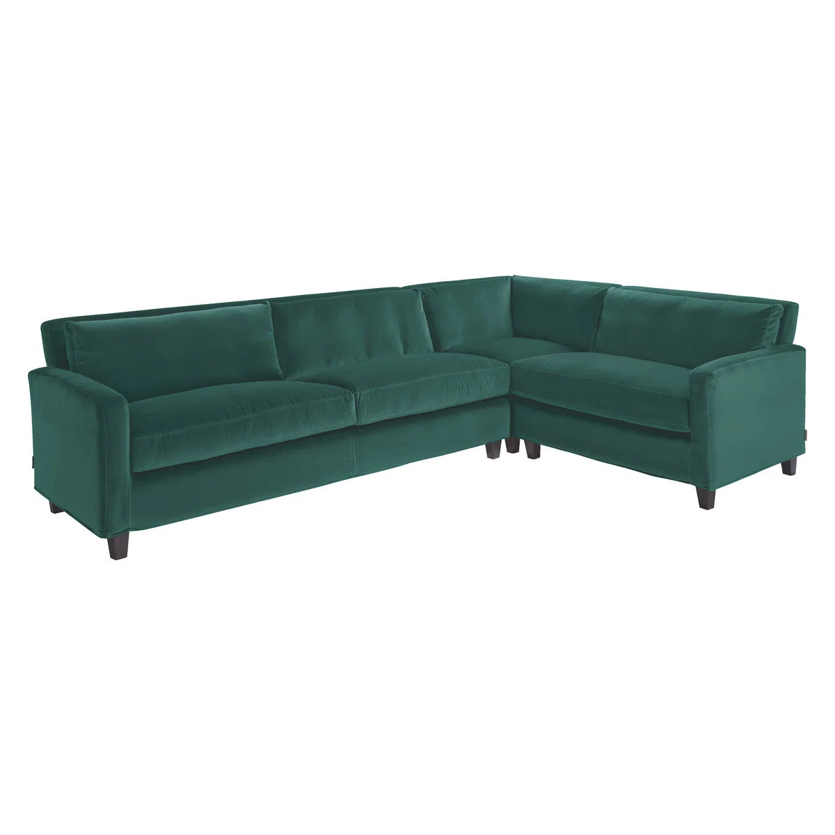 Chester Emerald Green Velvet Left-Arm Corner Sofa, Dark Feet, Green – image 3