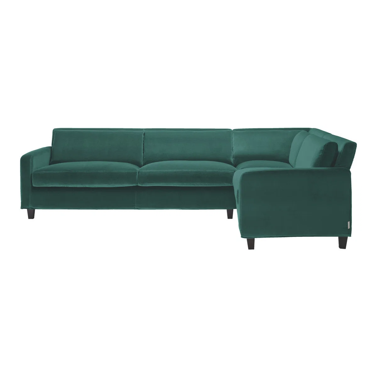 Chester Emerald Green Velvet Left-Arm Corner Sofa, Dark Feet, Green – image 1