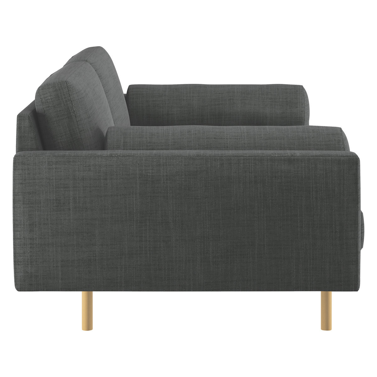 Spencer Charcoal Grey Italian Woven FaBric 2 Seater Sofa, Oak Legs, Charcoal – image 4