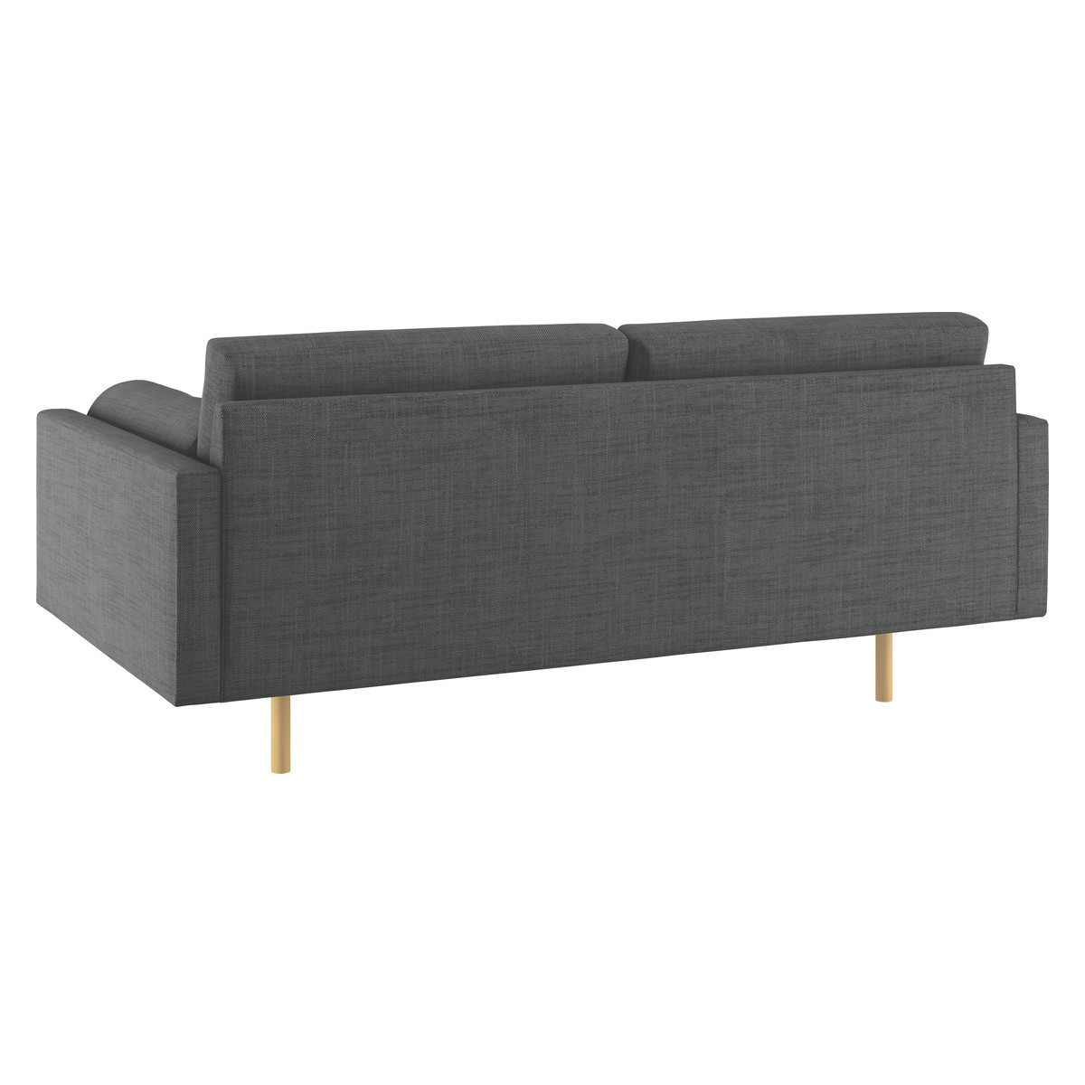 Spencer Charcoal Grey Italian Woven FaBric 2 Seater Sofa, Oak Legs, Charcoal – image 5
