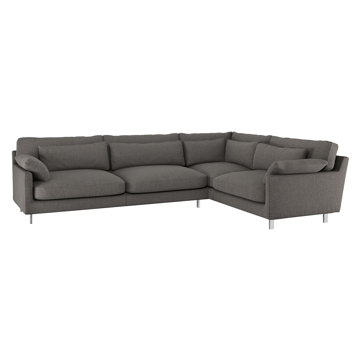Cuscino Charcoal Grey Wool Tweed Left-Arm Corner Sofa, Charcoal – image 3